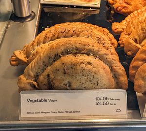 Vegan Cornish pastry at The Cornish Bakery in Bourton-on-the-water