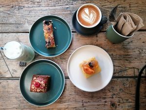 3 vegan cake options at Kollective Kitchen in Sheffield
