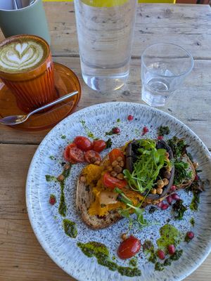 Smashed butternut squash on sourdough at Kollective Kitchen in Sheffield