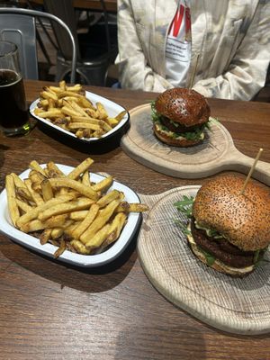 Double and single Italian burger with chipss  at Submarine Burger - Centar in Split