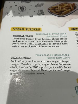 Menu Oct 2025  at Submarine Burger - Centar in Split