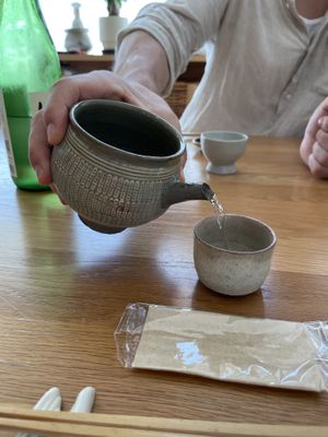 Simple but great organic drinks menu. The sake was the best sake I have ever tried.   at Soba Horiba in Kyoto