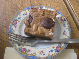 Peanut butter and chocolate blondie (vegan) at The Green Rocket Cafe in Bath