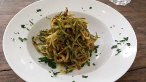 Courgette spaghetti at The Green Rocket Cafe in Bath