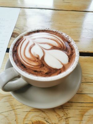 Hot chocolate to die for. at The Green Rocket Cafe in Bath