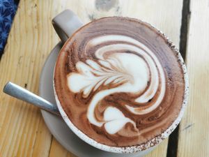 Hot chocolate at The Green Rocket Cafe in Bath