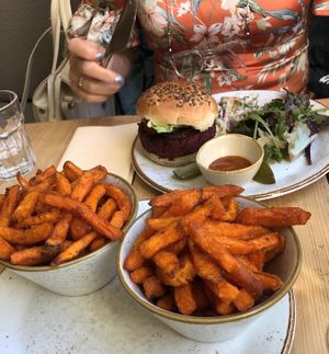 Sweet potato fries with paprika  at The Green Rocket Cafe in Bath
