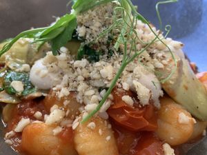 Gnocchi arabbiatta  at The Green Rocket Cafe in Bath