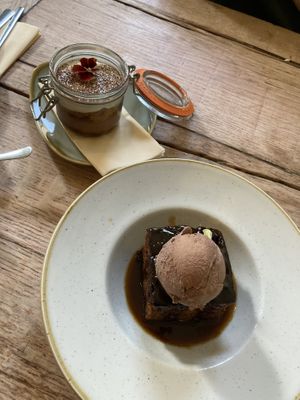 Tiramisu and sticky toffee pudding at The Green Rocket Cafe in Bath