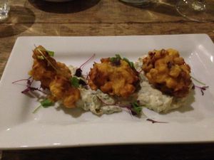 Celeriac fritters - amazing! at The Green Rocket Cafe in Bath