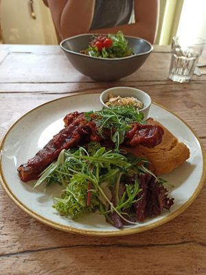 BBQ aubergine at The Green Rocket Cafe in Bath