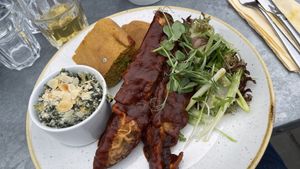 BBQ Aubergine ribs  at The Green Rocket Cafe in Bath