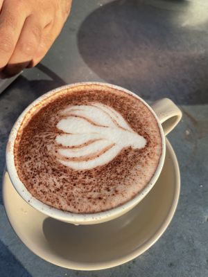 Oat milk Hot Chocolate. Yum! 😋  at The Green Rocket Cafe in Bath