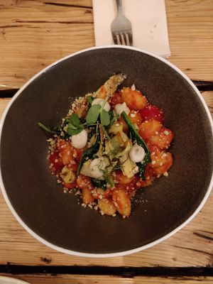 Gnocchi arrabiata at The Green Rocket Cafe in Bath