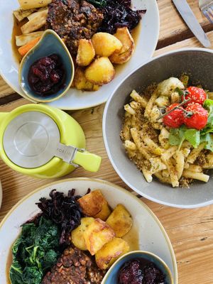 Two x nut roasts and one x macaroni cheese  at The Green Rocket Cafe in Bath