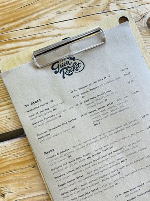 The menu   at The Green Rocket Cafe in Bath