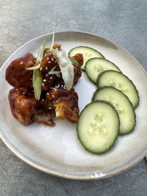 Buffalo cauliflower. Delicious!  at The Green Rocket Cafe in Bath