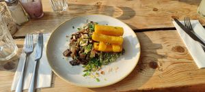 Mushroom and aubergine caponata at The Green Rocket Cafe in Bath