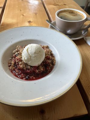 I had the crumble with a coffee. Nice    at The Green Rocket Cafe in Bath