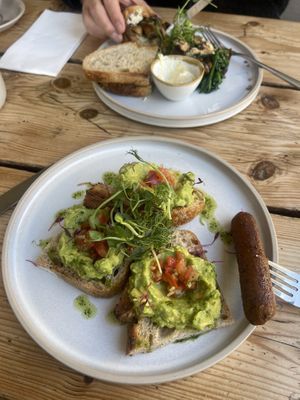 Smashed avocado toast   at The Green Rocket Cafe in Bath