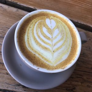 Turmeric latte   at The Green Rocket Cafe in Bath