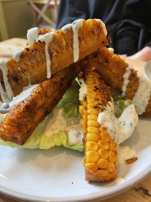 Corn riblets with ranch   at The Green Rocket Cafe in Bath