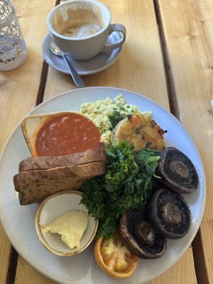 Monster brekkie (swapped sausages for extra mushrooms) 😍  at The Green Rocket Cafe in Bath