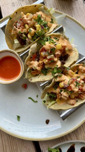 Mushroom tacos  at The Green Rocket Cafe in Bath