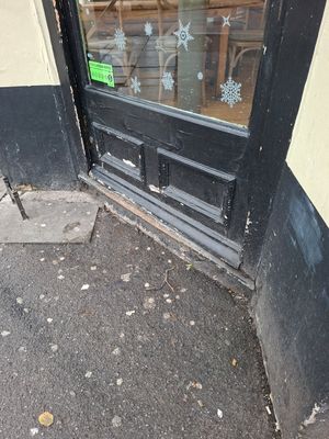 NOT wheelchair accessible and no ramp. Not cool at The Green Rocket Cafe in Bath