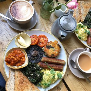 Monster vegan breakfast  at The Green Rocket Cafe in Bath