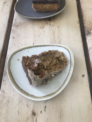 Carrot maple and pecan cake  at The Green Rocket Cafe in Bath