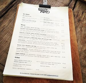 Menu!  at The Green Rocket Cafe in Bath