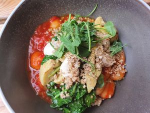 Gnocchi Arrabiata at The Green Rocket Cafe in Bath