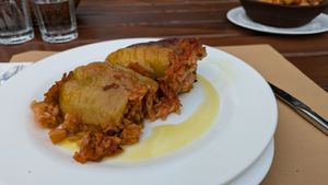 Stuffed peppers at Villa Gjeçaj in Theth
