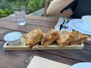 Byrek With onions (Zaziki Not vegan)  at Villa Gjeçaj in Theth