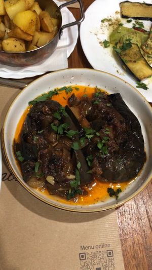 Stuffed eggplant at Villa Gjeçaj in Theth