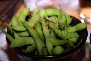 Chili- and Garlic Salt Edamame at Wagamama  in Stockholm