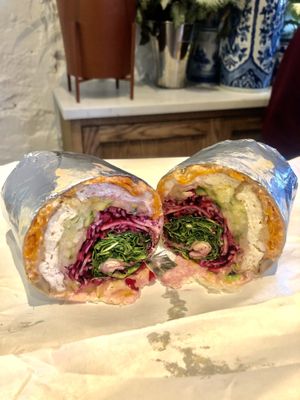 Tofu banh mi wrap  at Stran-Wiches in Belfast