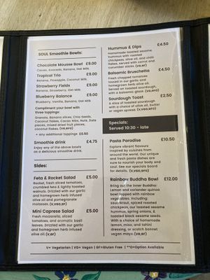 Smoothies and other food options   at SOUL Wellness Hub & Café in Sowerby Bridge