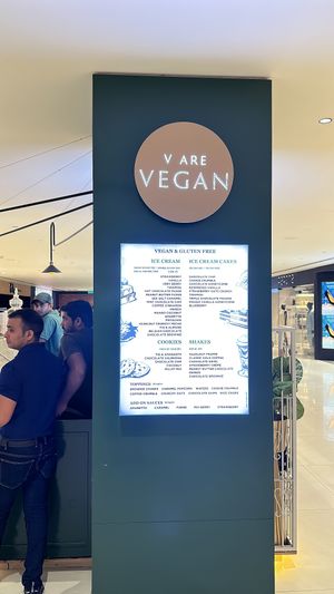 Their store and menu card  at V are Vegan in New Delhi