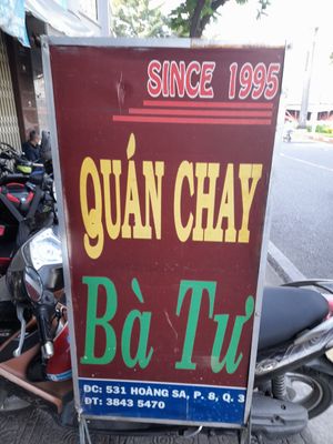 Sign outside at Bà Tư in Ho Chi Minh City