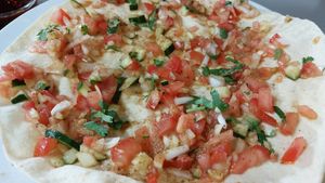 Masala Papadam (incredibly delicious) at Curry Leaves in Albufeira