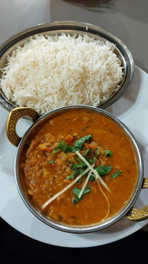 Daal Tarka w/ Rice at Curry Leaves in Albufeira