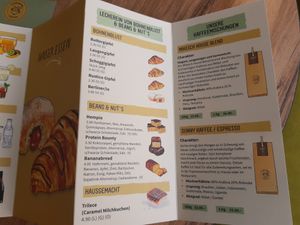 Menu at Ferdinand Coffee in Bern