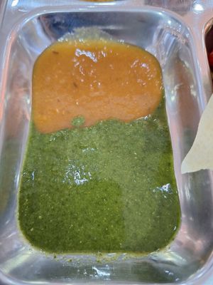 Chutneys at Pure Veg India in Brussels