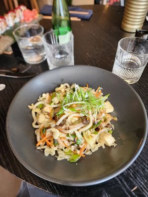 Udon nudles with veggies and tofu at Nami Sushi Restaurant in Opatija