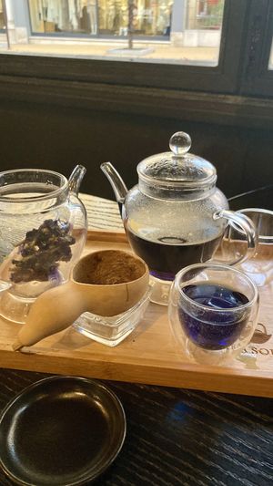 Butterfly pea flower tea  at Nami Sushi Restaurant in Opatija