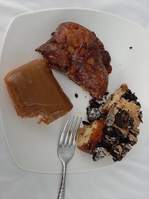 Left - Maple, Top - Apple Fritter, Right - ODB at Voodoo Doughnut - Arapahoe Ave in Boulder