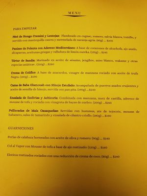 Menu 2/2024 at El Mundo Restaurante in Mexico City