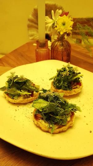 Pellizcadas de Maíz Oaxaqueñas  / regular portion at El Mundo Restaurante in Mexico City